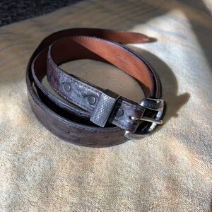 Pinto Ranch Western Belt Mens Size 40 Genuine Ostrich Leather
